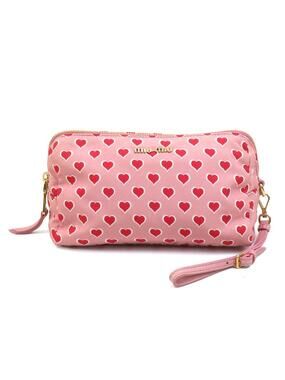 Auth Miumiu Pouch Pink Nylon #302928M24B